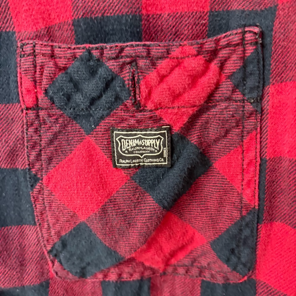 Denim & Supply Ralph Lauren Red and Black Flannel Size Medium - Picture 4 of 4